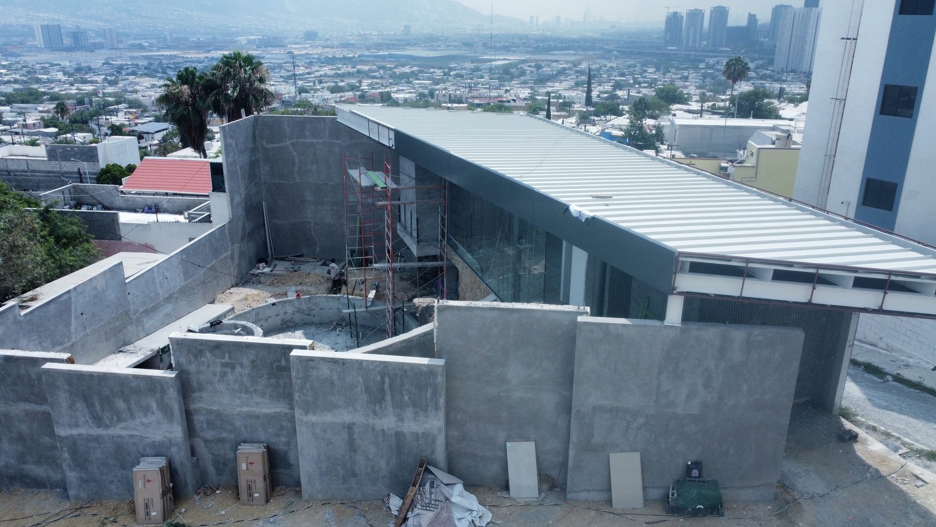 Vista aérea del avance de obra de la Casa Club